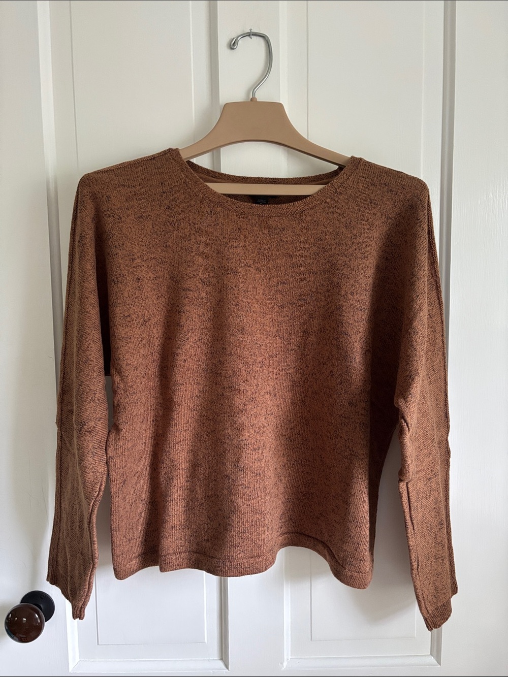 J. Jill Heathered Rust-Brown Crewneck Sweater